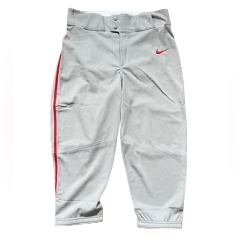 Nike Men's Grey Vapor Select Red Piped KNICKER‎ Baseball Pants New SZ S Small - Picture 2 of 5
